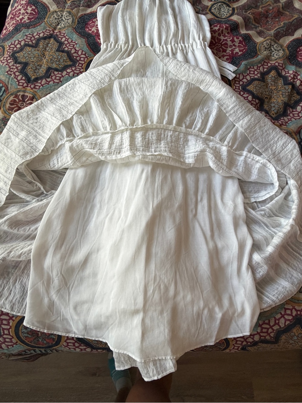 NWOT Rebecca Taylor Midi White Linen Dress Open Back Size 4 - Picture 5 of 10